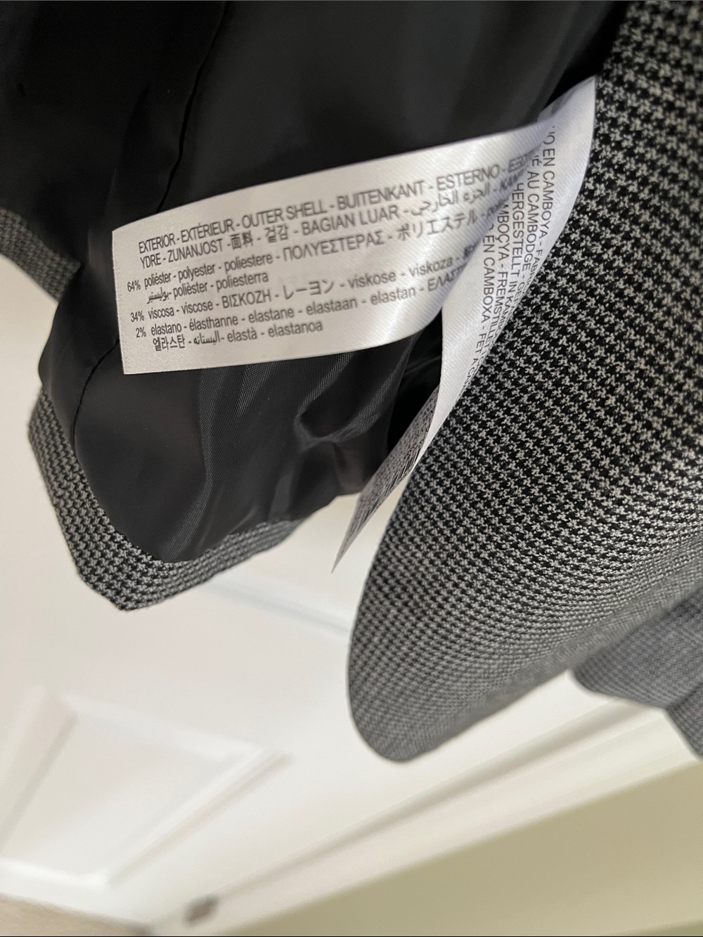 Zara Collarless Houndstooth Blazet - Picture 6 of 6